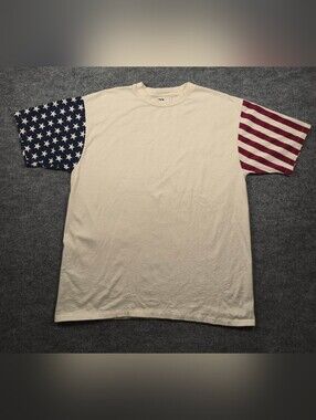Vintage 90s L.A. Sportswear USA Flag Sleeve Single Stitch Tee Men’s XL Patriotic